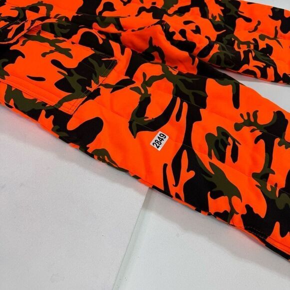 Vintage SafTbak Chiller Killer Orange Camo Bibs Mens Large Suspenders Insulated - Picture 10 of 10